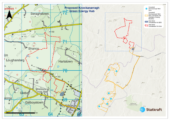 Proposed map of Knockanarragh Green Energy Hub