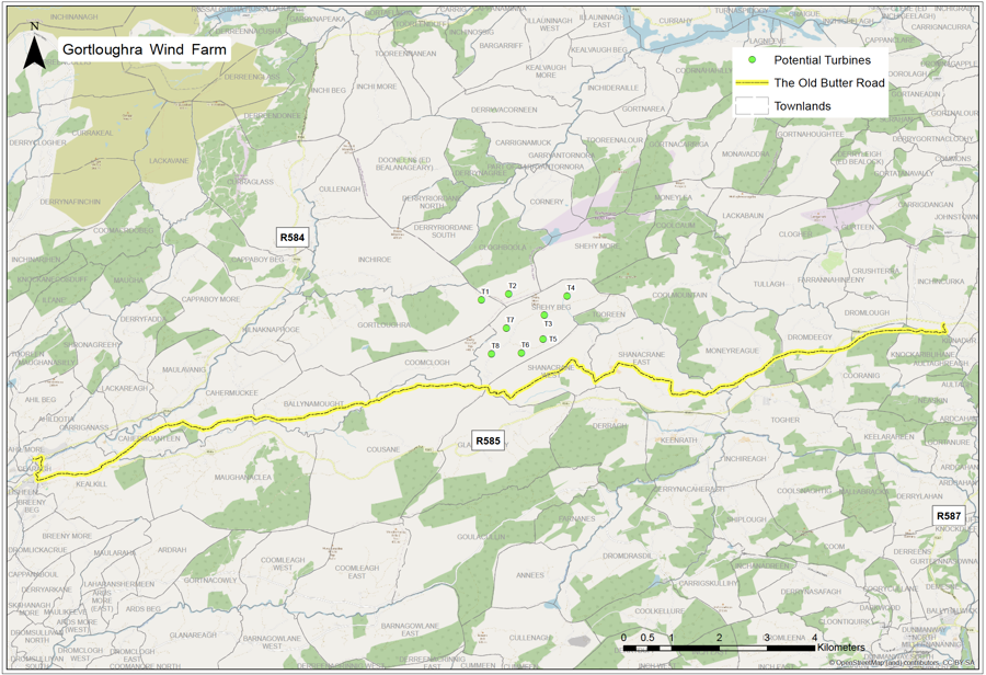 Butter Road location map for Gortloughra