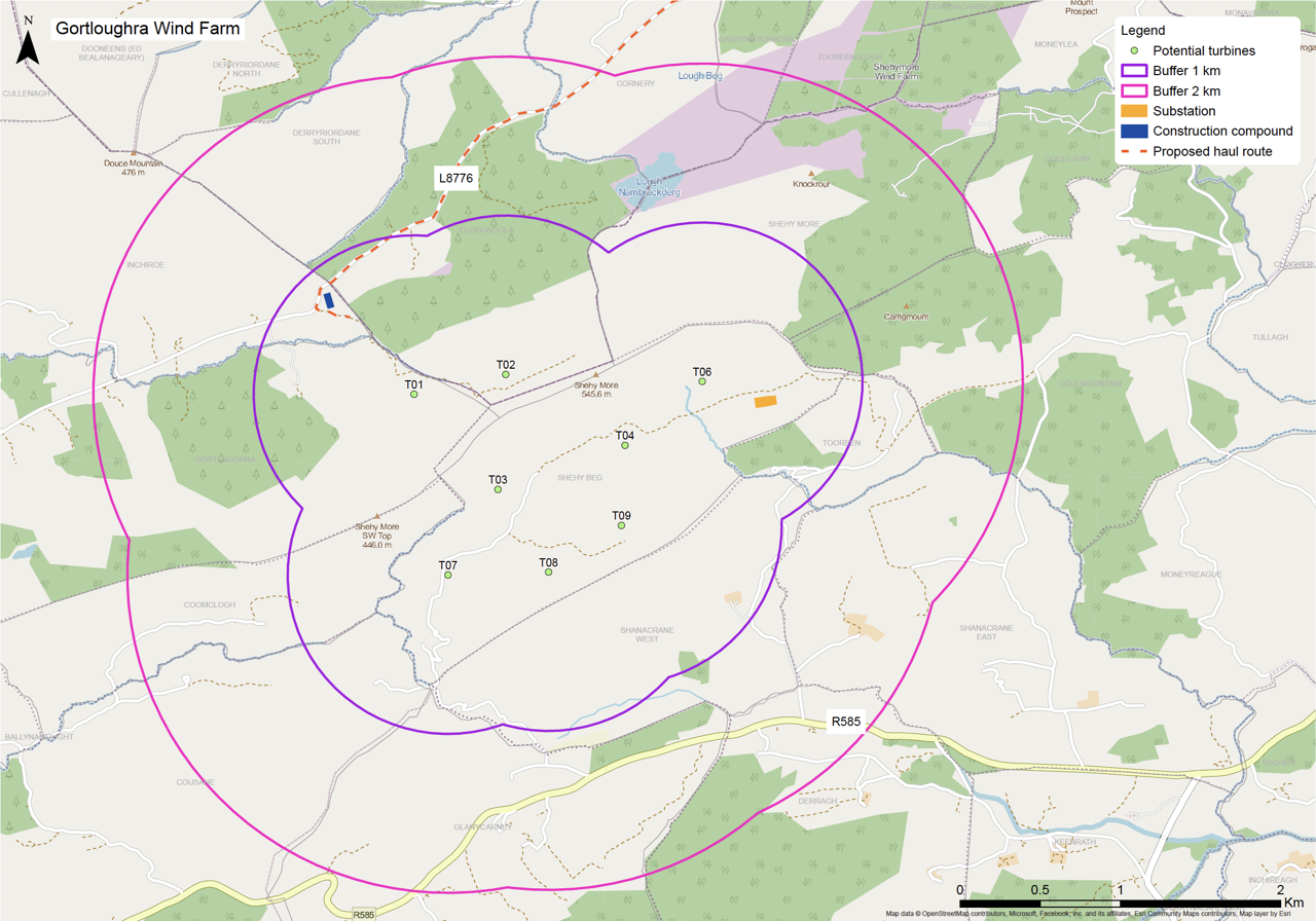 Gortloughra turbine location map