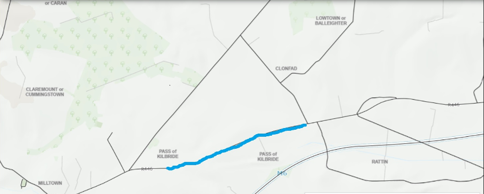 Traffic management map for Clonfad